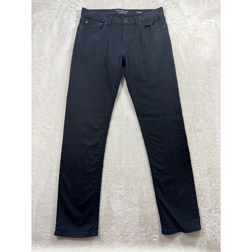 Banana Republic Mens Travel Jean Slim Fit Black Denim Jeans 31x32 Meas: 31x30